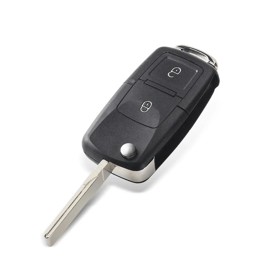 2 Button Folding Car Remote Key Flip Folding Key Shell Case For Volkswagen Vw Jetta Golf Passat Beetle Skoda Seat Polo B5