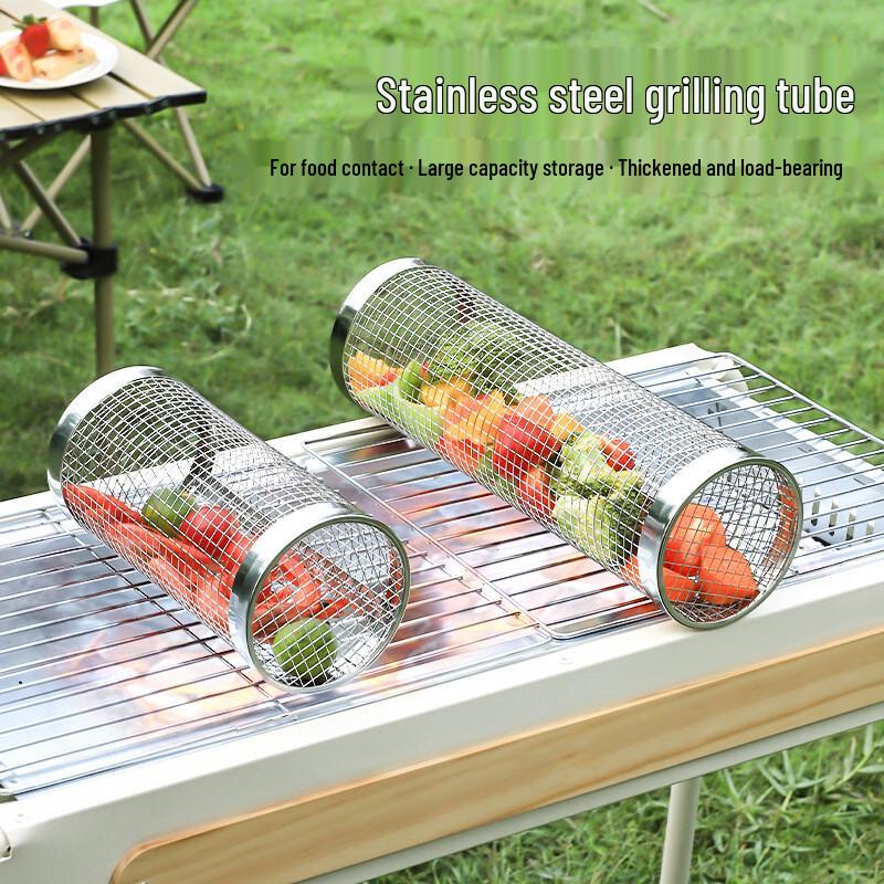 Stainless Steel Rotating BBQ Grill Basket