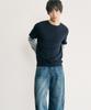 Leondi Panel Crew Neck Round Knit - Navy