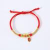 Adjustable Red Cord Pet Collar Cats Dogs With Lucky Charm Pendant Fortune Bag Bell Safety Necklace