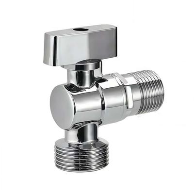 Zinc Alloy Corner Valve Faucet Featuring Polished Chrome Coating for Long Term Use and Space Saving Plumbing Setup