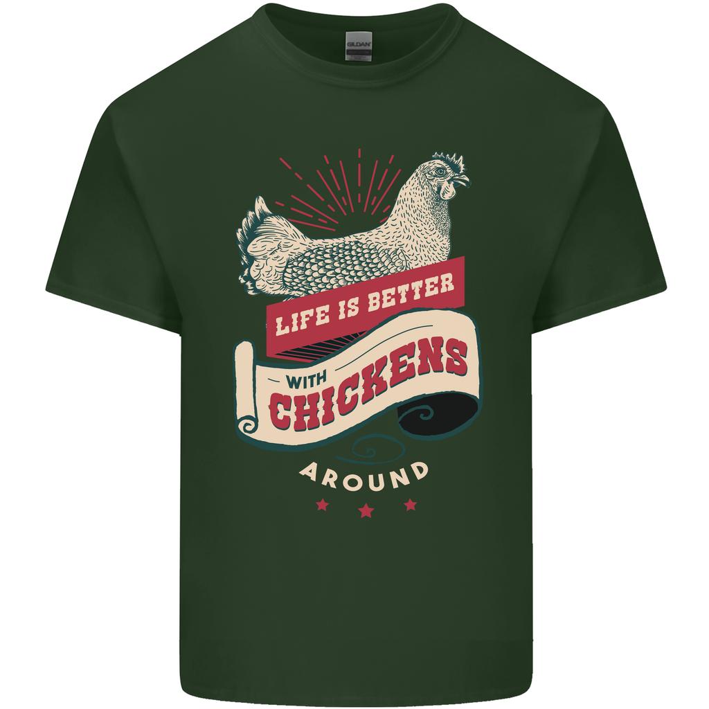 Life Is Better With Chickens Around Farmer Unisexs Light Cotton TShirt