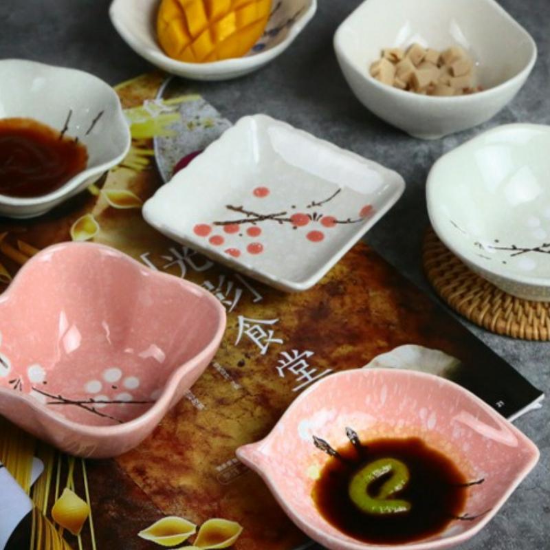 Ceramic Taste Dish Small Plate Mini Soy Sauce Tray Saucer Seasoning Bowl Jam Nut Porcelain Tableware Household Kitchen Supplies