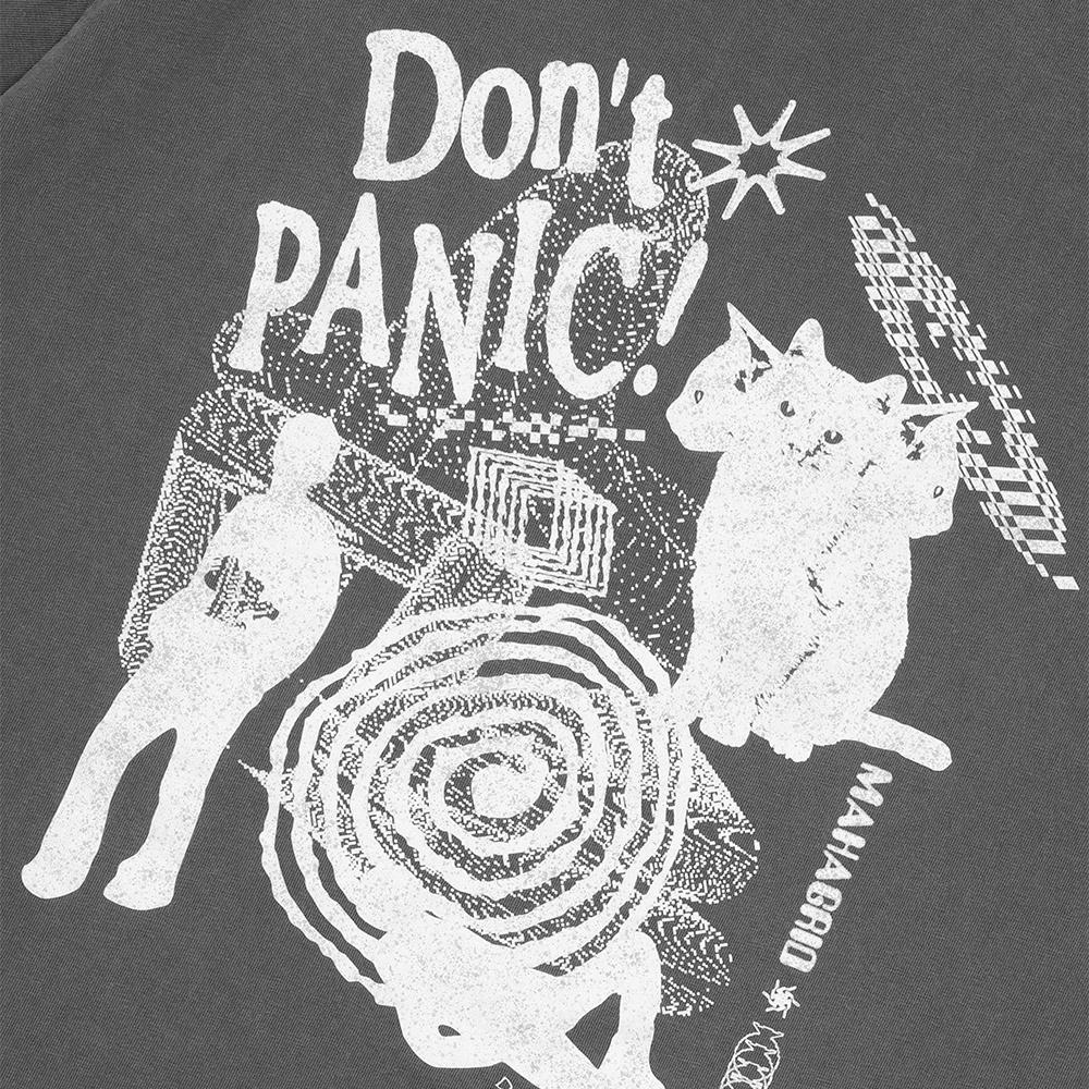 MAHAGRID Don’T Panic Pigment Tee Charcoal(Mg2Dmmt505A)