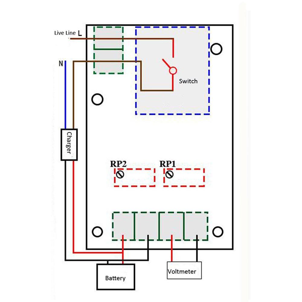XH-M601 batteri automatisk ladekontrollkort 12V lader strømmodul