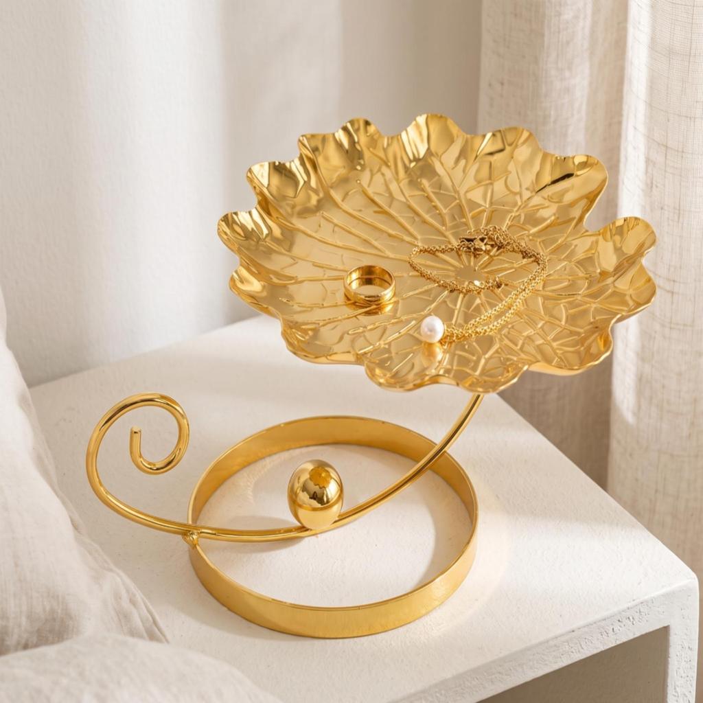 Leaf Tray with Stand Stylish Leaf-Shaped Versatile for Entry Table