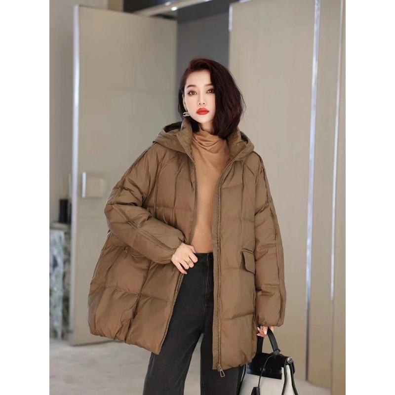 Women 90% White Duck Down Jacket Hooded Autumn Winter Warm Oversize Puffer Coat Casual Loose Thick Parkas Female Outwear