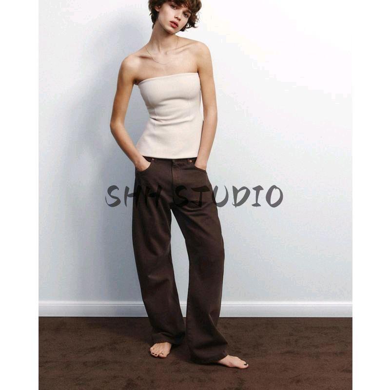 Spring New Women's Clothing French Style Design Slim-Fitting Simple Double-Sided Cloth Tube Top Tops 3641312