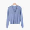 V-neck knitted cardigan autumn new retro versatile sweater with long-sleeved short coat for women