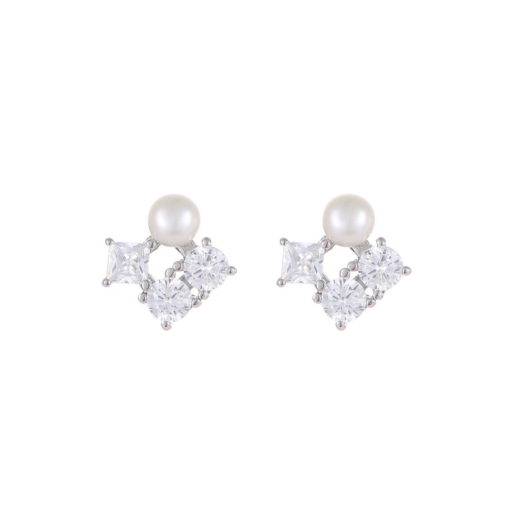 Zhao Lusi-Inspired Sterling Silver Pearl Earrings - High-End Niche Design