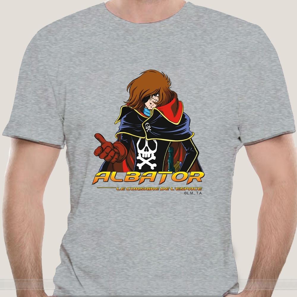 Unisex T Shirt Albator Gray T-shirt Logo Tshirts Cotton Tshirt Unisex Summer Fashion T-shirt Euro Size