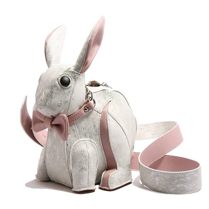 Funny animal shoulder bag for women Cute rabbit shape crossbody bag for girls trend versatile shoulder bag women bag