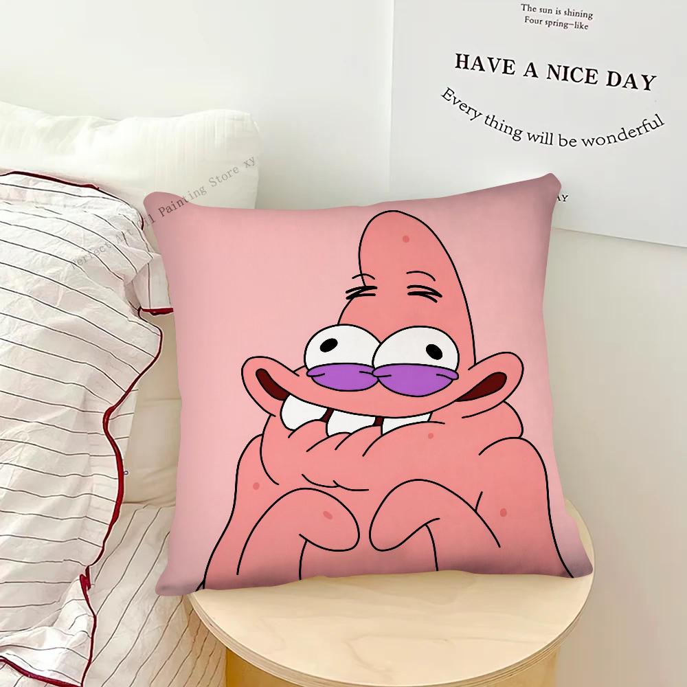 Cartoon SpongeBob SquarePants Patrick Star Pillow Case Fashion Square Pillowcase Bedroom Sofa Room Leisure Cushion Cover