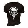 European Sizes Men'S Casual Crew Neck Short Sleeve Tee Featuring a Gothic Skull Dripping Design