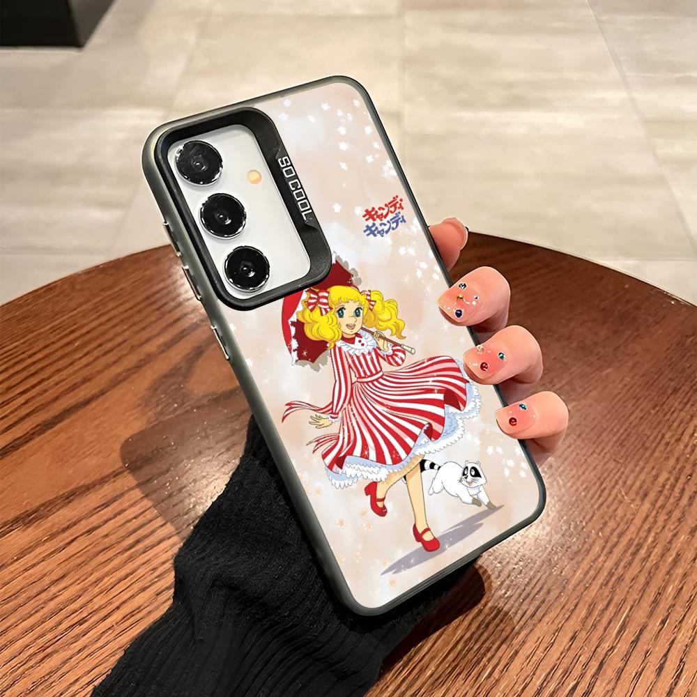 Candy Candy Anime Phone Case For Samsung Galaxy S25 S24 S23 S22 S21 S20 Note20 Ultra Plus Fe colored silver Cover