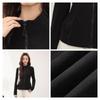 MJ STYLE Women's Fleece-Lined Stand-Collar Slim Fit Jacket