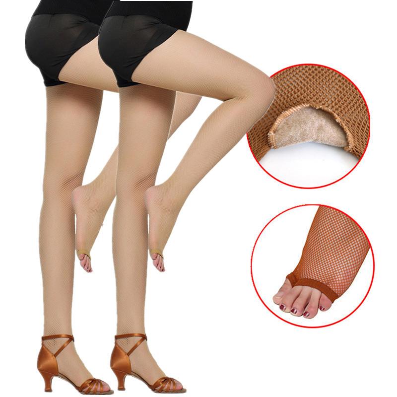 Mode Professionell Damen Latein Tanz Strumpfhosen Sexy Fischernetz Strumpfhosen Latein Tanz Elastisch Schlank Offene Zehen Netz Strumpfhosen Oberschenkel Strümpfe 145-180cm