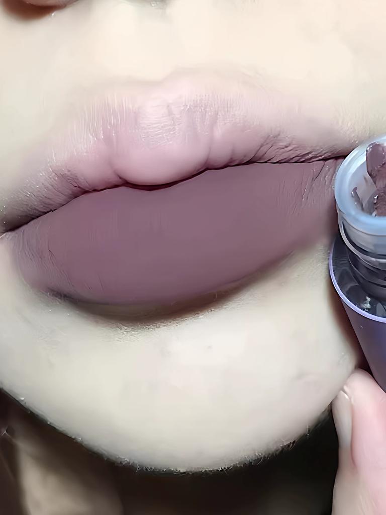 Fashion Lip Lacquer Purplish Gray Matte Finish Lipstick Peach Heart Wood Taupe Genuine Goods Waterproof Niche Style Brand Student