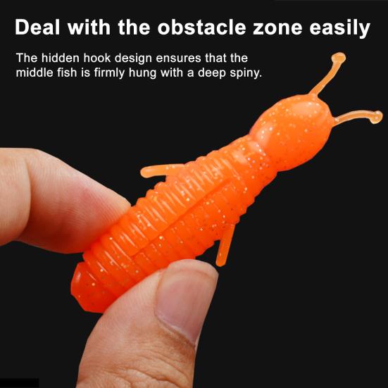 5 Stück 6CM/7G Weichwurm-Köder Langsam sinkend Gesalzen Glitzer Bionischer Köder Bunter PVC Kunstköder Salzwasser Süßwasser Schlangenkopf Angelzubehör