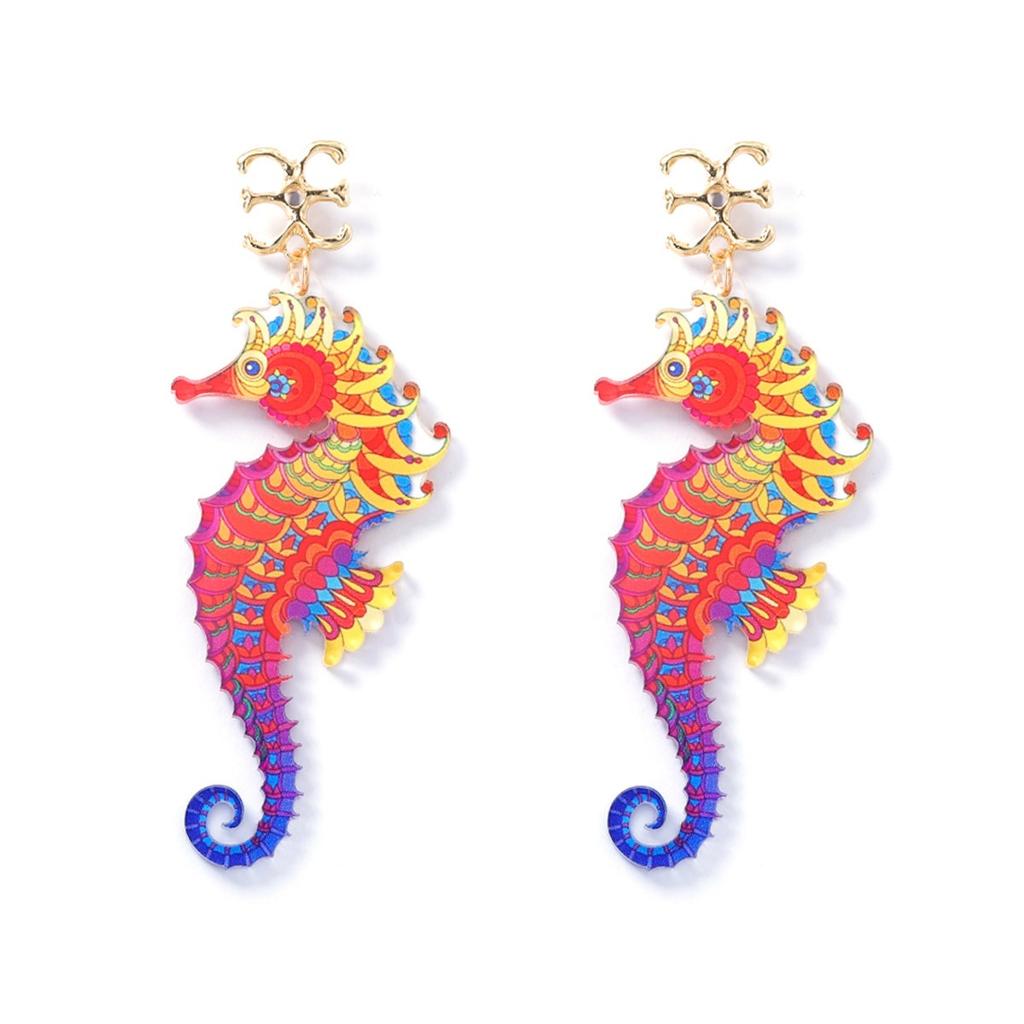 DIGADAGU Alloy Resin Marine Animal Dangle Earrings New Minimalist Statement Earrings Women Jewelry Accessories