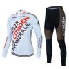 Mens Cycling Jersey Set Long Sleeve Quick Dry Breathable Mountain Road Bike Apparel