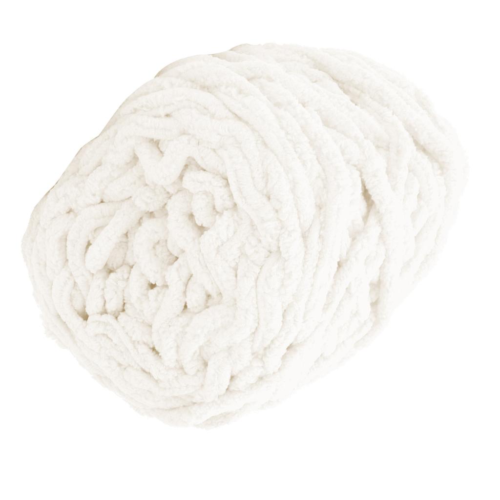 Single Thick Ice Strip Yarn Needle Knitting Woven Blanket Slipper Line(Milk White)