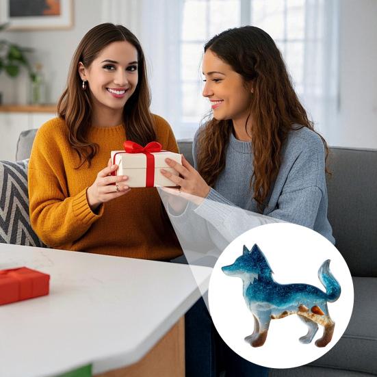 Pocket Hug Animal Acrylic Dachshund Cat Pocket Hug Token Beach-Inspired Fox Wolf Ornament Keepsake Gift for Loved Ones Friends