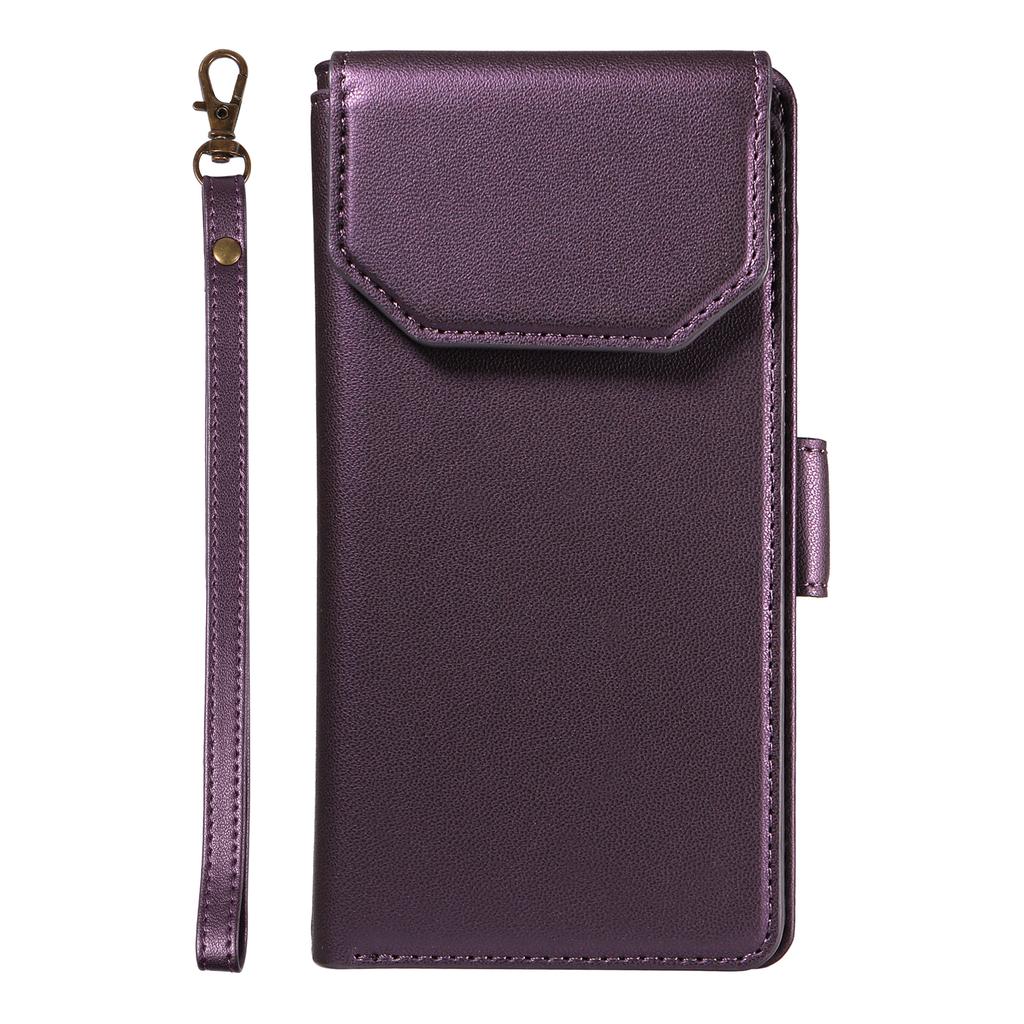 For iPhone 14 Pro Case with Multi-Card Holder and Strap PU Leather Phone Cover Stand