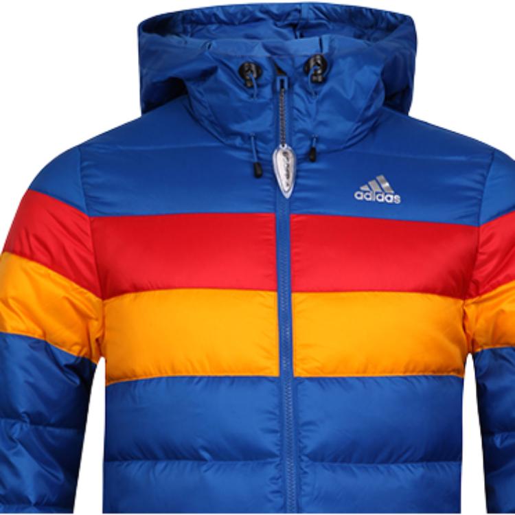 adidas Colorblock Warme Bequeme Weiche Leichte Langarm Daunenjacke Herren Oberbekleidung Blau M68830