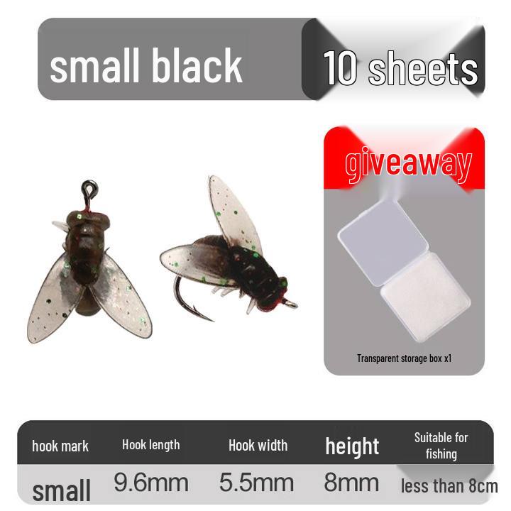 Bionischer Weichfliegenfischhaken: Künstlicher Insektenköder für Bachfischen, Weißfische und Döbel.