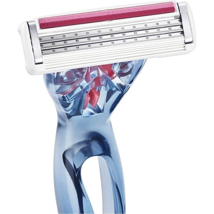 BIC Click 3 Soleil Sensitive Recharges Rasoir Femme 3 Lames Mobiles et Bande Lubrifiante - Boîte de 8 recharges