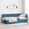Corner Bed Frame Blue 100 X 200 Cm Velvet
