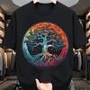 New Arrival Yggdrasil Tree Of Life Graphic T Shirt Unisex Retro Psychedelic Nature Casual Cotton Short Sleeve Top