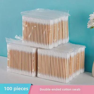 Double-Headed Wooden Cotton Swabs - Disposable, Ear Cleaning, Makeup, Baby Safe, Free Shipping.