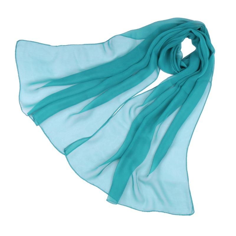 Spring and summer solid color yarn vertical soft georgette long chiffon scarf female body performance silk scarf