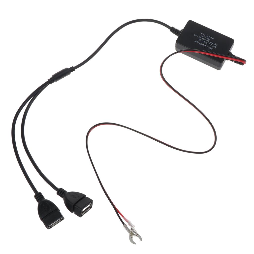 QC3.0 Dual USB Charging Module Waterproof DC10V- 30V to 5V 3A Converter DC-DC Step Down Module Power Adapter