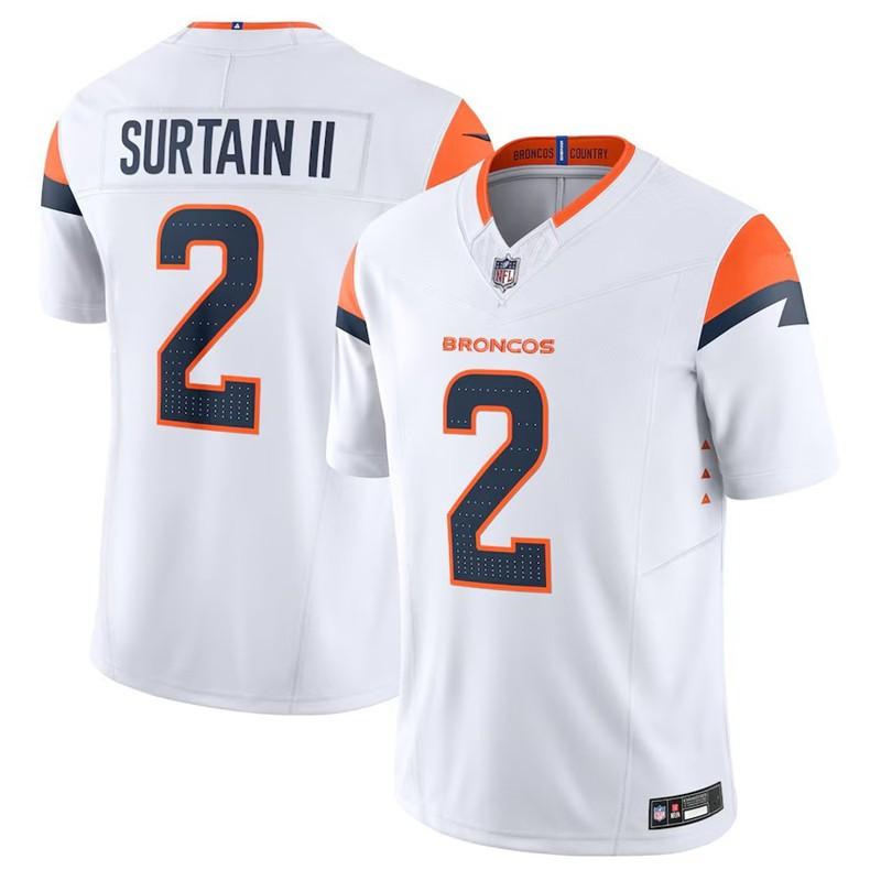 NFL Denver Broncos 2 Surtain II Herren Kurzarm Football Trikot - Mehrere Größen