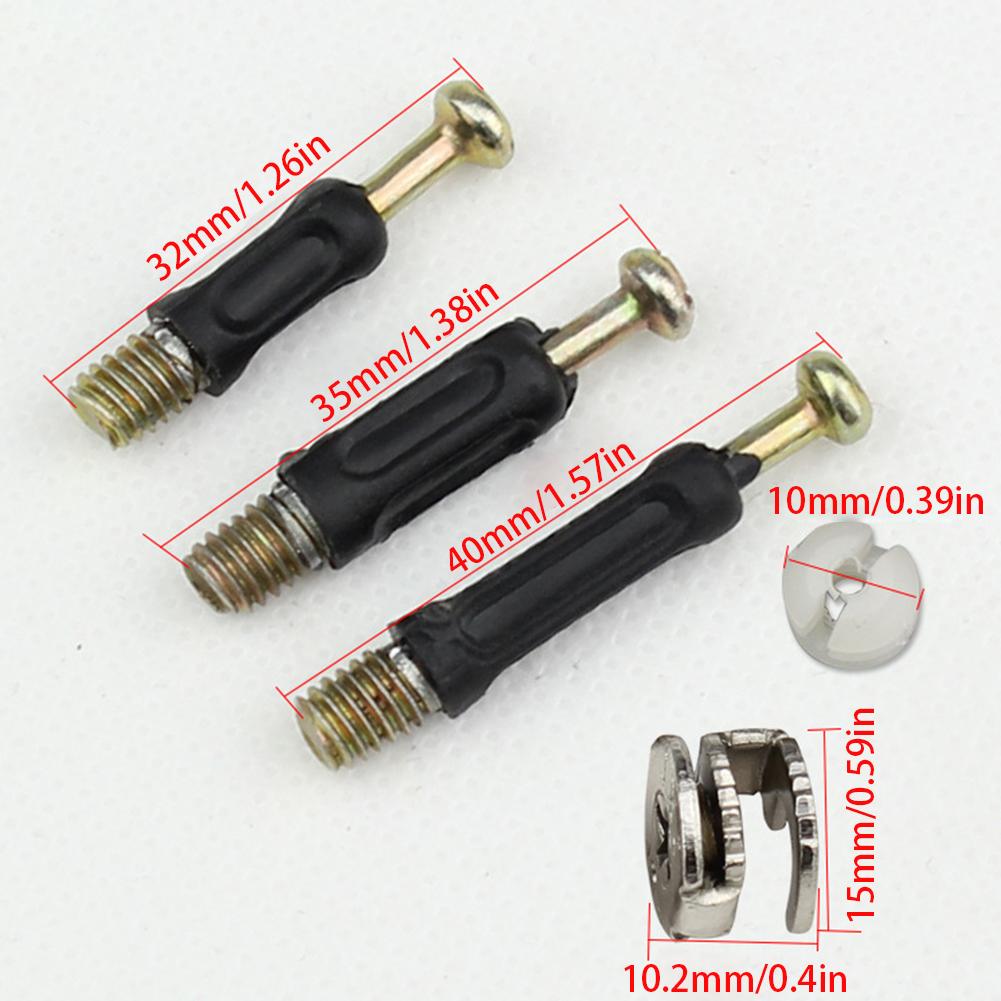 50 Zestawów 3 w 1 Łącznik Meblowy Śruba Kołek Śruby Boczne Śruby i Nakrętki Zestaw Asortymentowy lothes Kabina Biurko Mocowania Meblowe