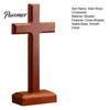 Wooden Decoration Solid Wood Stand Tabletop Ornament, Standing Christian Gifts, Freestanding Block Religious Faith Decor for Home Prayer Room Desktop