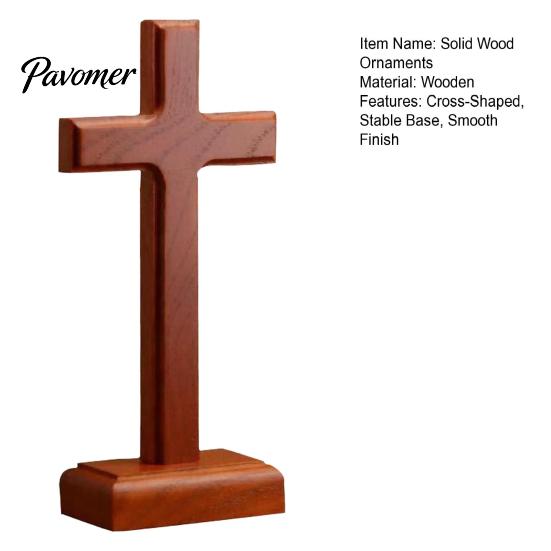 Wooden Decoration Solid Wood Stand Tabletop Ornament, Standing Christian Gifts, Freestanding Block Religious Faith Decor for Home Prayer Room Desktop