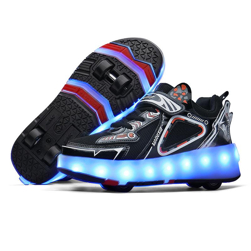 Invisible Four-Wheel Walking Shoes Roller Skates Lighting Children's Sports Wheels Shoes Suitable for Boys And Girls