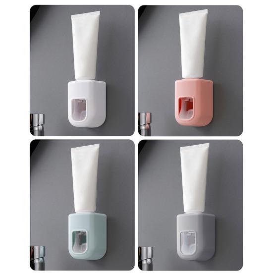 Wall Mounted Toothpaste Dispenser Adhesive Toothpaste Holder No Drilling Automatic Toothpaste Squeezer for Kids And Adults Bathroom