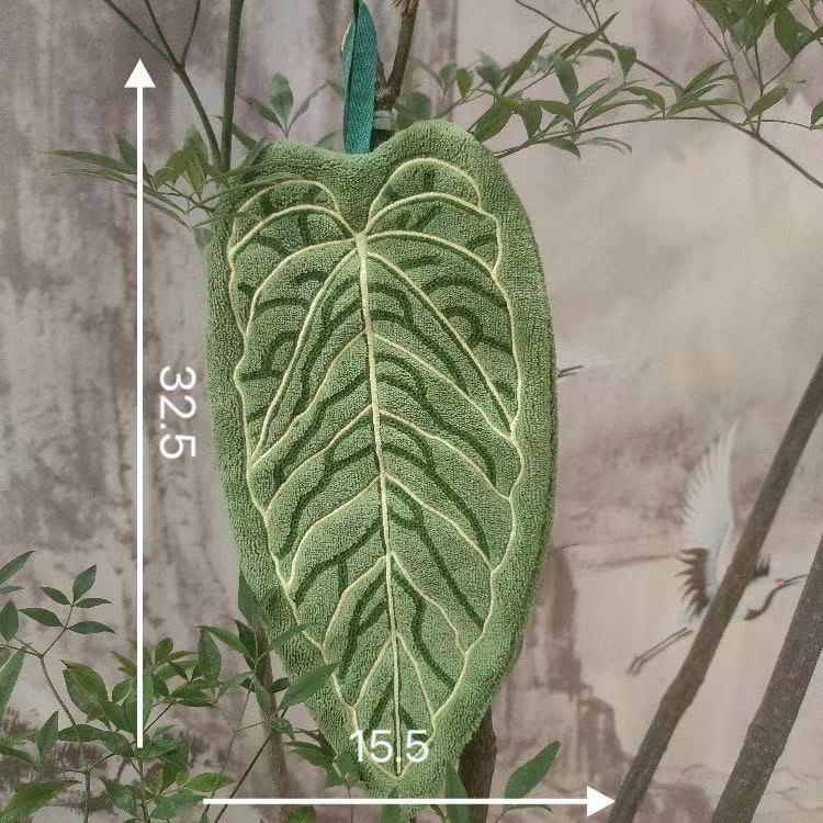 Leaf Wipe Hand Towel Coral Fluff Towel Kitchen Cleaning Household Soft Absorbent Creative Hanging Bathroom Hand Towel