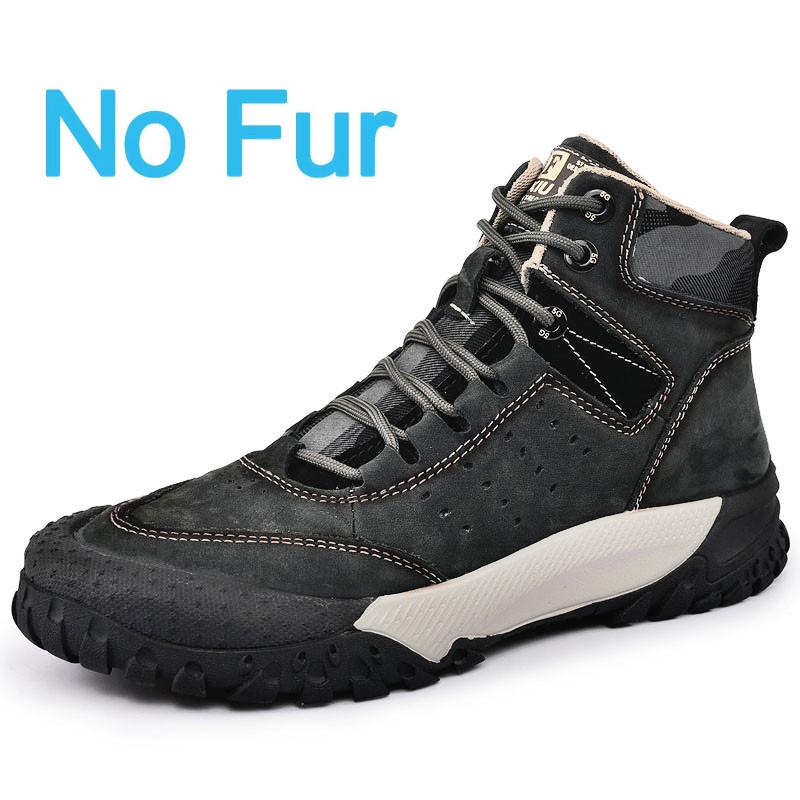 Luxury Brand Men Boots High Quality Non-Slip Outdoor Boots Genuine Leather Mens Casual Shoes Winter Thick Bottom Warm Male Boots