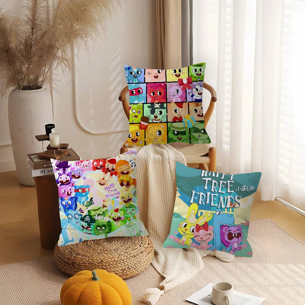 Anmie A-Happy Tree Friends-S Pillow Cover Sofa Cushion Cover Home Room Decoration Children Gift