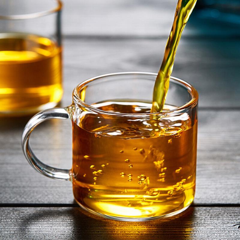 6pcs Tea Cup with Handle 120ml Small Capacity High-temperature Resistant High Borosilicate Glass Straight Handle Wine Water Cups