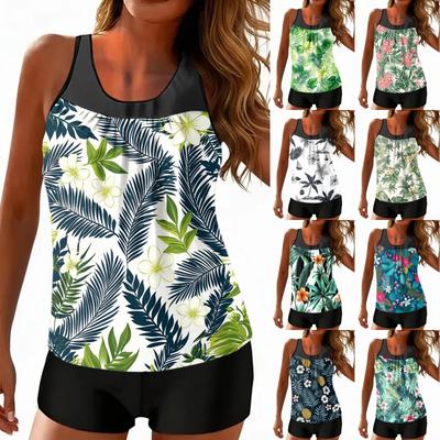 Damen Boho Print geteilter Badeanzug Sport Badeanzug