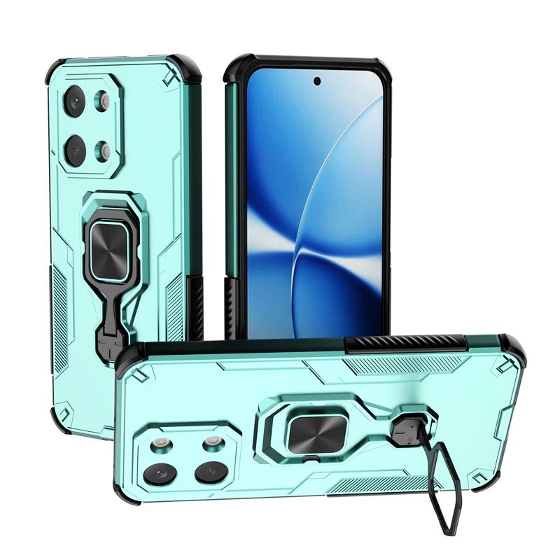 KEYSION Shockproof Armor Case for POCO X8 Pro Max Silicone+PC Upright Metal Live Ring Stand Phone Cover for Xiaomi POCO X8 Pro