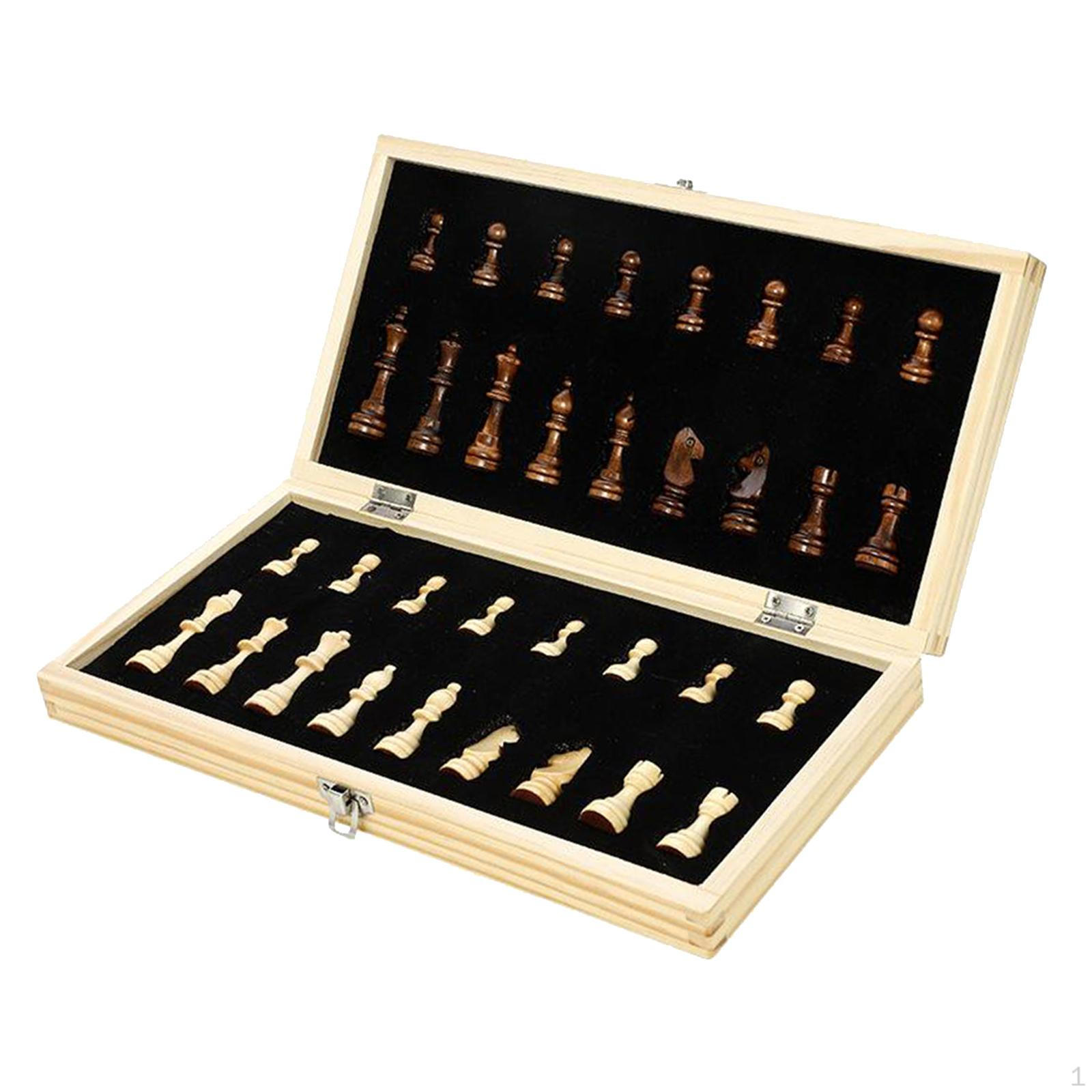 

Travel Chess Set, Wooden Board Games Set for Adults, Folding Includes Extra