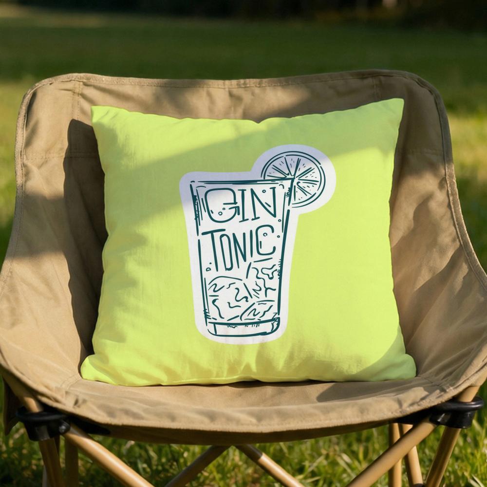 Gin  Tonic Cocktail Print Cushion Cover Soft Reversible  Durable Pillow Cover  MultiScene Use for Home  Car Daily Comfort